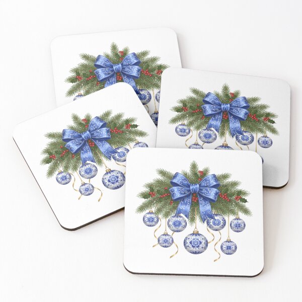 Item preview, Blue Chinoiserie Christmas designed and sold by svarupa.