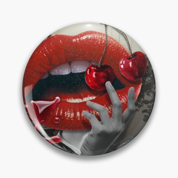 Item preview, Gothic Surreal Cherry Lips – Vampirecore Dark Aesthetic Art designed and sold by GlauciaSouEu.