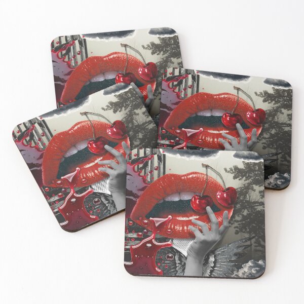 Item preview, Gothic Surreal Cherry Lips – Vampirecore Dark Aesthetic Art designed and sold by GlauciaSouEu.