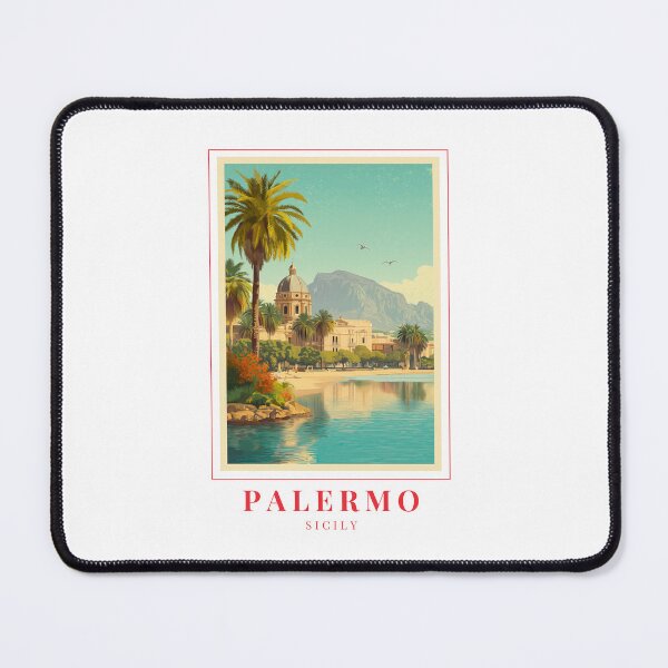 Item preview, Palermo Sicily Coastal City Illustration designed and sold by MapMyMiles.