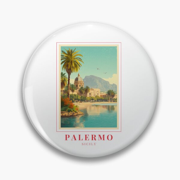 Item preview, Palermo Sicily Coastal City Illustration designed and sold by MapMyMiles.