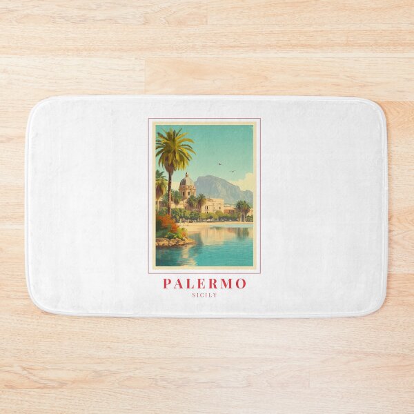 Item preview, Palermo Sicily Coastal City Illustration designed and sold by MapMyMiles.