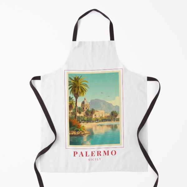 Item preview, Palermo Sicily Coastal City Illustration designed and sold by MapMyMiles.