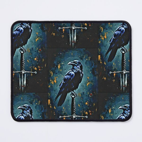 Item preview, Dark Fantasy Raven on Medieval Sword Hilt - Omen Symbol Art designed and sold by Art's Diner.