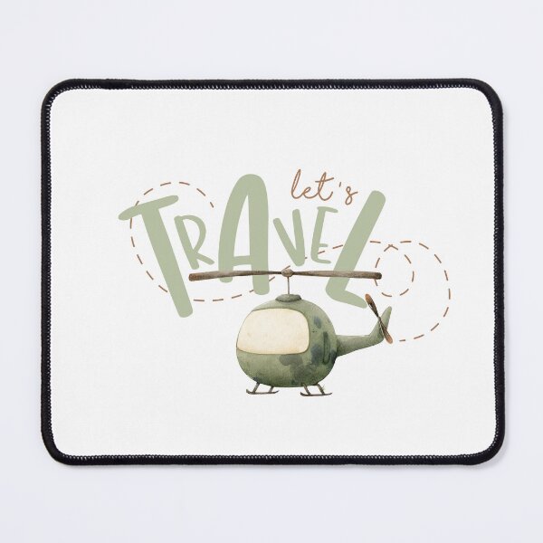 Item preview, Let's travel. Helicopter text, Aviation Nursery designed and sold by Milatoo.