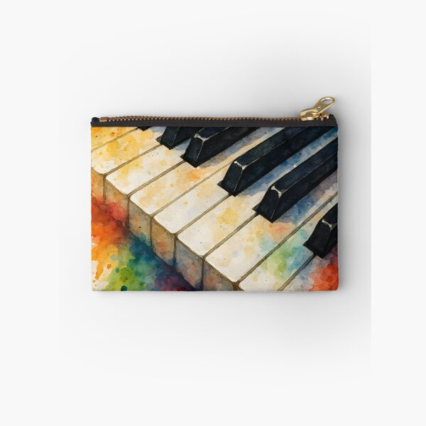 Item preview, Skewed Watercolor Piano Keys – Drippy Greens and Oranges designed and sold by EmeraldMusic.