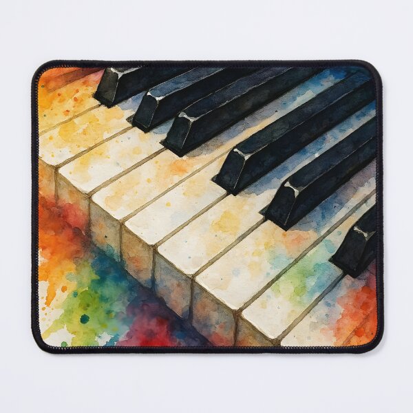 Item preview, Skewed Watercolor Piano Keys – Drippy Greens and Oranges designed and sold by EmeraldMusic.