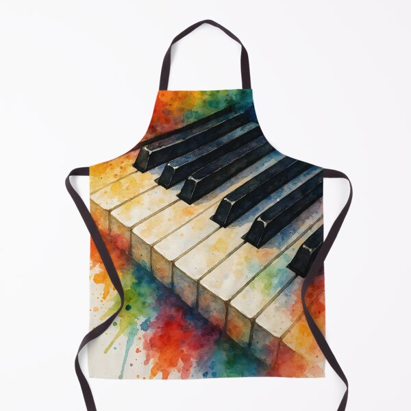 Item preview, Skewed Watercolor Piano Keys – Drippy Greens and Oranges designed and sold by EmeraldMusic.
