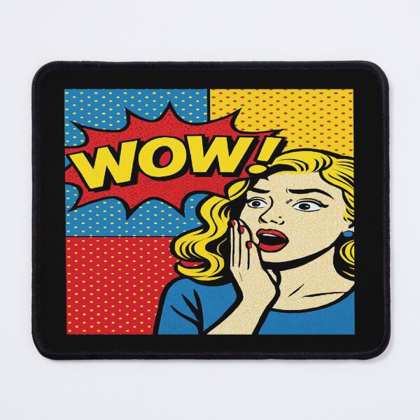 Item preview, WOW Pop Art Surprise – Retro Comic Style Woman with Speech Bubble in Bold Colors designed and sold by Bright Nest Studio.