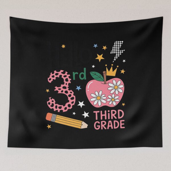 Item preview, Hello 3rd Third Grade Back To School Pink Leopard Teacher  designed and sold by lilLilaBatArt.