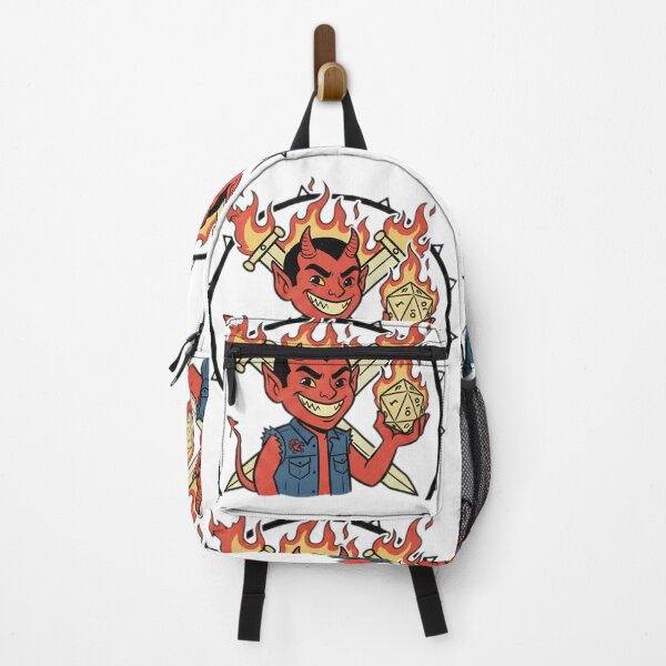 Item preview, Retro Cartoon Devil D20 Gamer Club Logo | Vintage 80s Hellfire Dice RPG Tee designed and sold by musabadam2013.