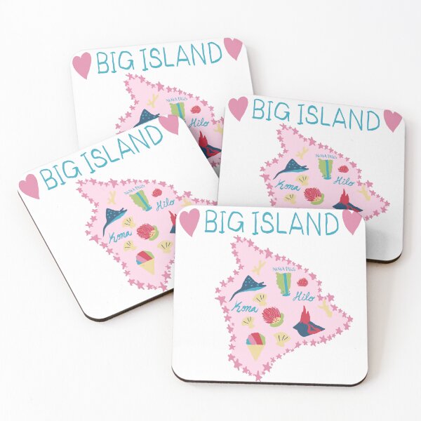 Item preview, Hawaii Big Island Map Cute Pastel Illustration designed and sold by Stable-Camp-Rd.