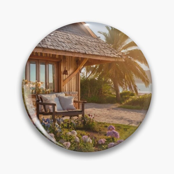 Item preview, Wooden Beachside Bungalow in Bloom designed and sold by BlareBlare.