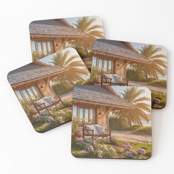 Item preview, Wooden Beachside Bungalow in Bloom designed and sold by BlareBlare.