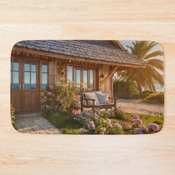 Item preview, Wooden Beachside Bungalow in Bloom designed and sold by BlareBlare.
