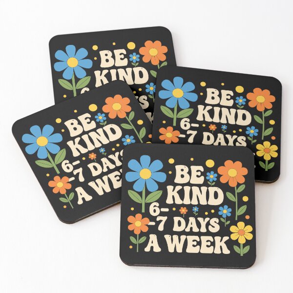 Item preview, Be kind graphic design with retro groovy flowers designed and sold by art1129.
