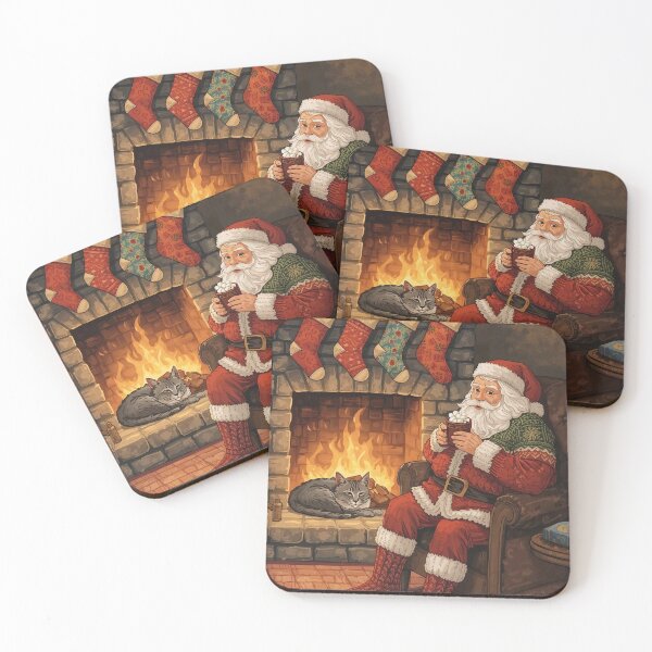 Item preview, Hearthside Cocoa Santa – Warm Cottagecore Christmas Comfort designed and sold by Deezyned.