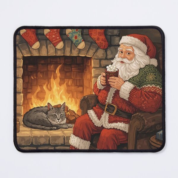 Item preview, Hearthside Cocoa Santa – Warm Cottagecore Christmas Comfort designed and sold by Deezyned.