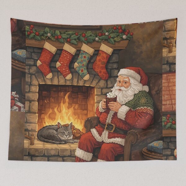 Item preview, Hearthside Cocoa Santa – Warm Cottagecore Christmas Comfort designed and sold by Deezyned.