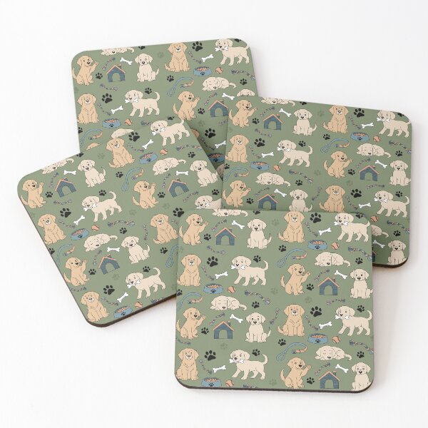 Item preview, Labrador and Golden Retriever Pattern with Playful Paw prints designed and sold by Studio Pico.