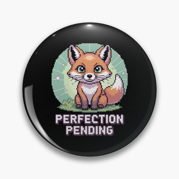 Item preview, Perfection Pending | Cute Fox Animal Lover Gift | Witty Retro Gaming Slogan designed and sold by pixelpopplanet.