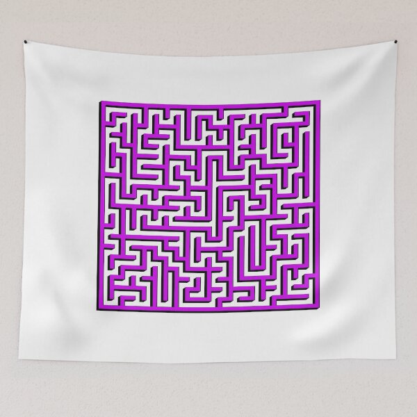 Item preview, Two Dimensions Square Maze in Black and Purple designed and sold by design2xstudio.