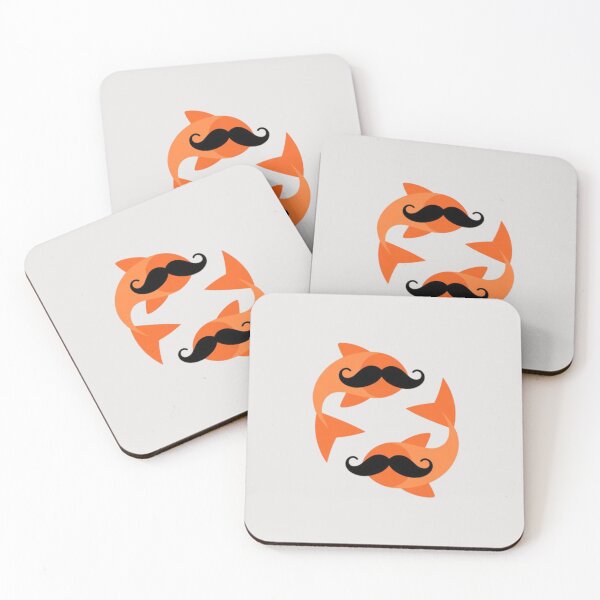 Item preview, two orange koi fish with mustache designed and sold by 123ks.