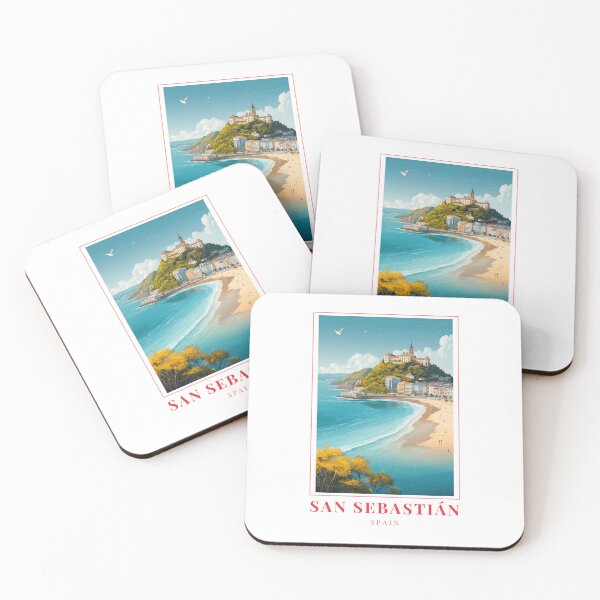 Item preview, San Sebastián Spain La Concha Beach Illustration designed and sold by MapMyMiles.