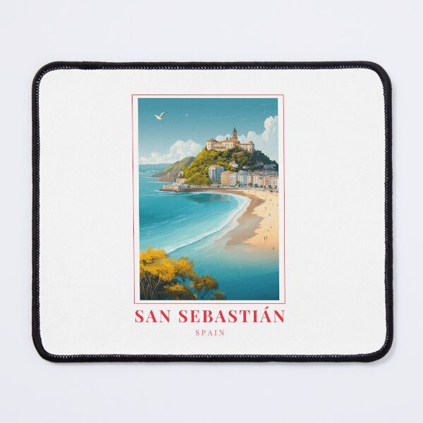 Item preview, San Sebastián Spain La Concha Beach Illustration designed and sold by MapMyMiles.