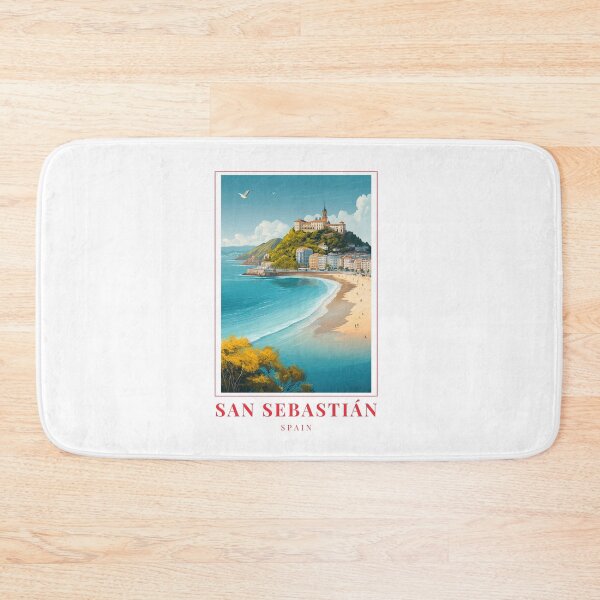 Item preview, San Sebastián Spain La Concha Beach Illustration designed and sold by MapMyMiles.