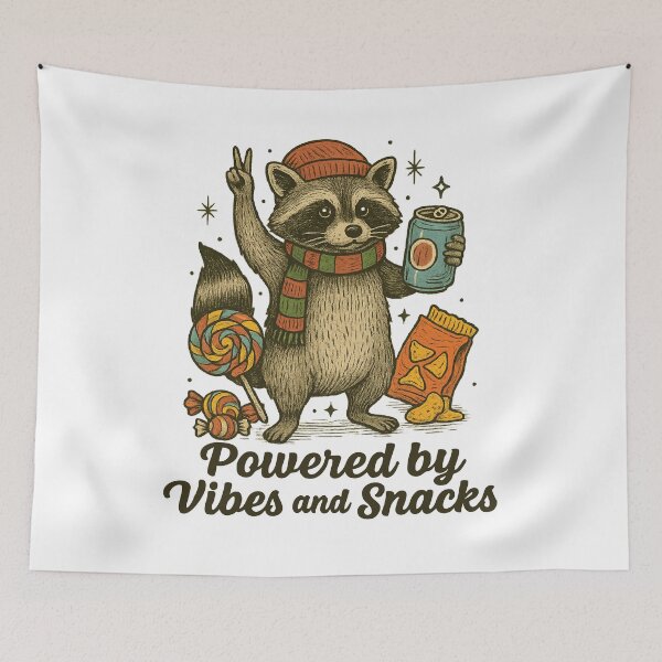 Item preview, Powered by vibes and snacks designed and sold by CloudyPress.
