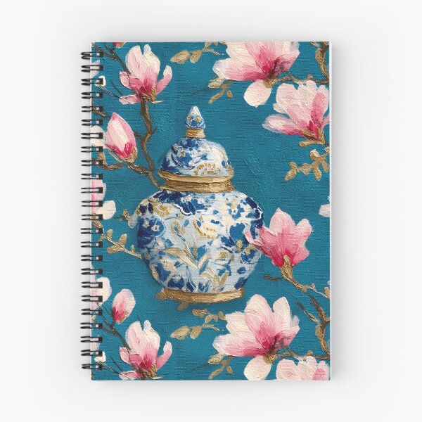Item preview, Magnolia in ginger jar on teal oil painting designed and sold by SophieClimaArt.
