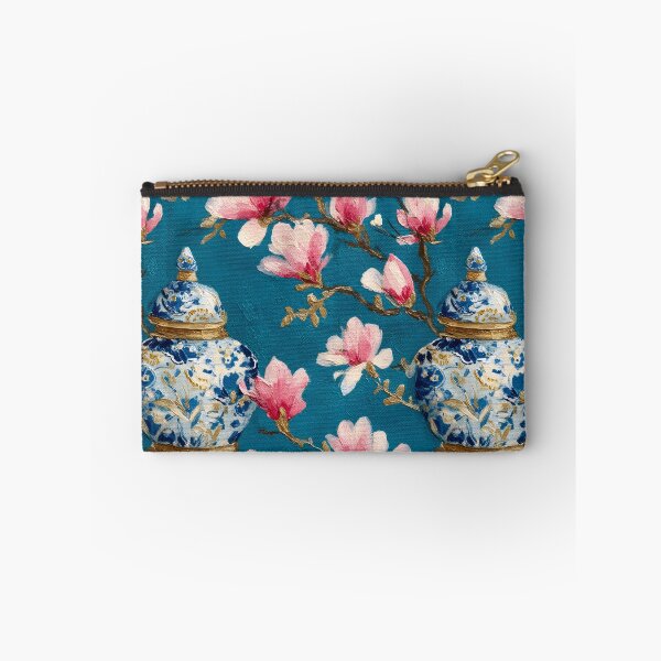 Item preview, Magnolia in ginger jar on teal oil painting designed and sold by SophieClimaArt.