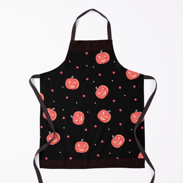 Item preview, Halloween Pumpkin Pattern – Cute Jack-o’-Lantern Seamless Design on Black designed and sold by DreamPixelPrint.