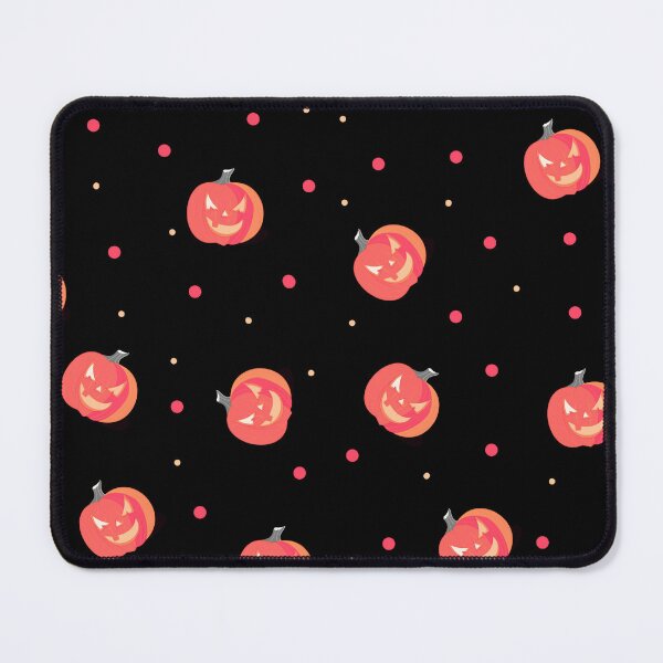 Item preview, Halloween Pumpkin Pattern – Cute Jack-o’-Lantern Seamless Design on Black designed and sold by DreamPixelPrint.