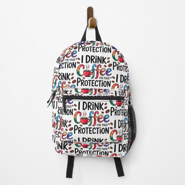 Item preview, I Drink Coffee for Your Protection – Funny Colorful Coffee Quote designed and sold by Lulunza.