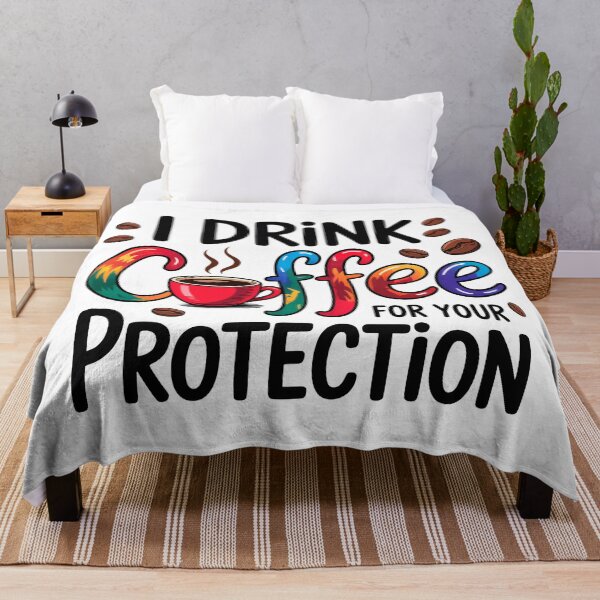 Item preview, I Drink Coffee for Your Protection – Funny Colorful Coffee Quote designed and sold by Lulunza.