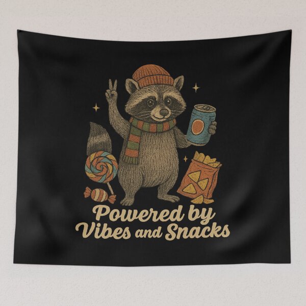 Item preview, Powered by vibes and snacks designed and sold by CloudyPress.