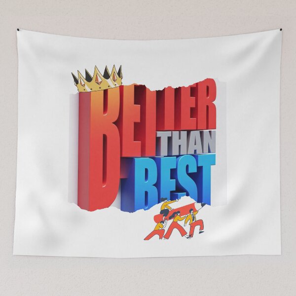 Item preview, Better Than Best – Bold 3D Motivational Typography designed and sold by UrmiCreation.