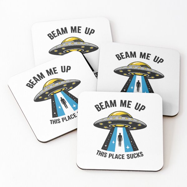 Item preview, Beam Me Up UFO – This Place Sucks Funny Alien Design designed and sold by Sonic Nova Studios.