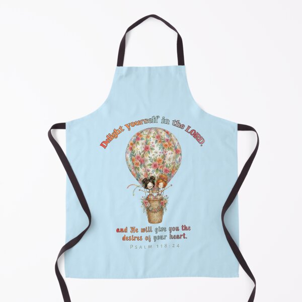 Item preview, Delight Yourself in the Lord Floral Hot Air Balloon – Encouraging Christian Bible Verse Art | Psalm 118:24 Scripture Illustration designed and sold by AmenAlways.