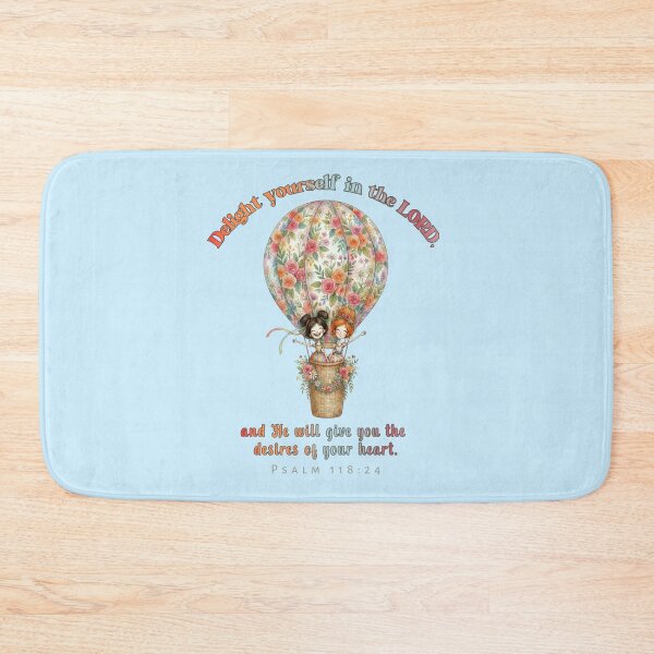 Item preview, Delight Yourself in the Lord Floral Hot Air Balloon – Encouraging Christian Bible Verse Art | Psalm 118:24 Scripture Illustration designed and sold by AmenAlways.