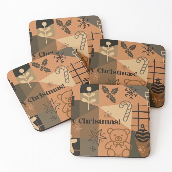 Item preview, Christmas holiday themed patchwork collage with festive symbols and icons designed and sold by 4Seasons.