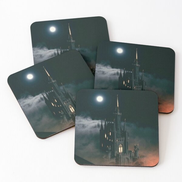 Item preview, Moonlit Castle Rising Through Mist – Fantasy Art designed and sold by Visualynx.