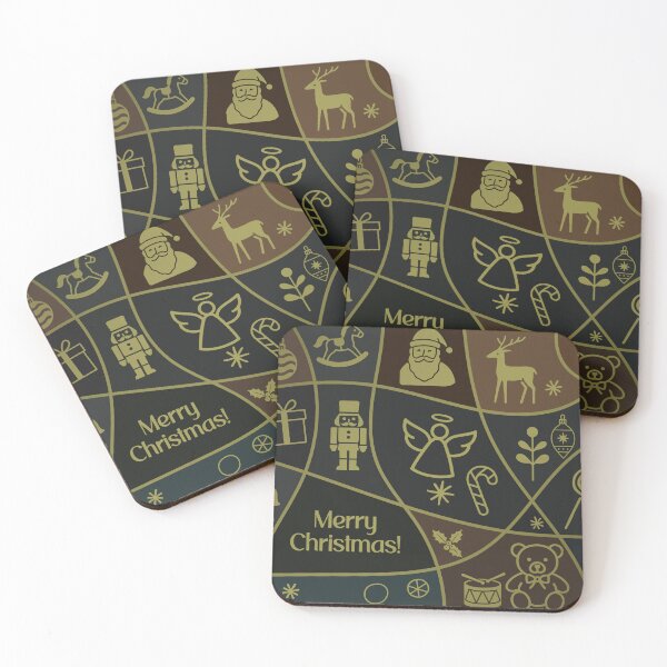 Item preview, Christmas holiday themed patchwork collage with festive symbols and icons designed and sold by 4Seasons.