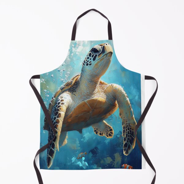 Item preview, Sea Turtle in Vibrant Ocean Scene Painting designed and sold by CuongArtLab.