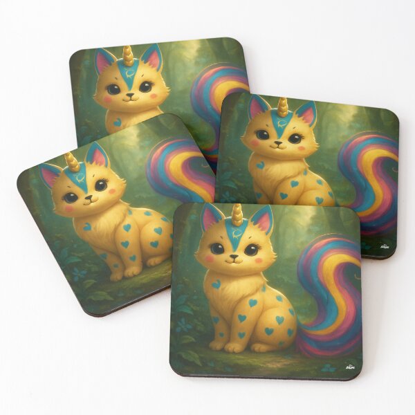 Item preview, Copie de Kawaii Unicorn Cat in an Enchanted Forest – Rainbow Kittycorn designed and sold by Blue-Arcane Design .