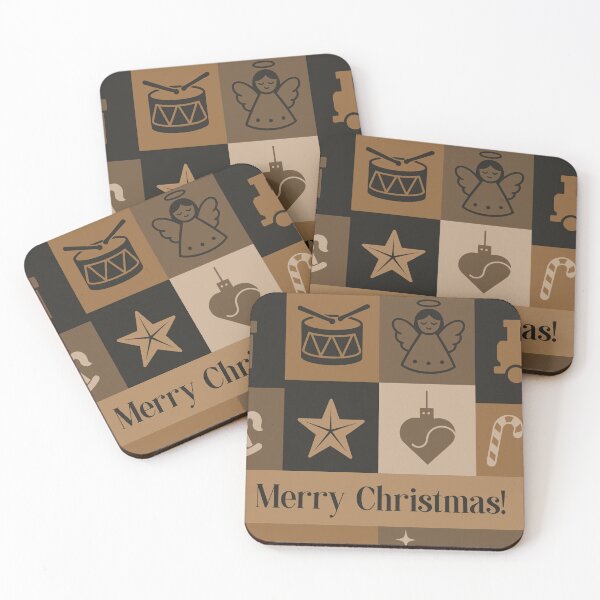 Item preview, Christmas holiday themed patchwork collage with festive symbols and icons designed and sold by 4Seasons.