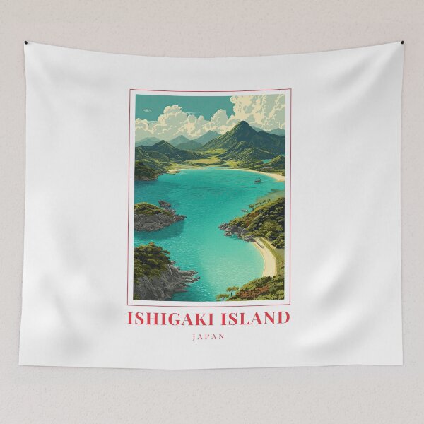 Item preview, Ishigaki Island Japan Tropical Lagoon Illustration designed and sold by MapMyMiles.