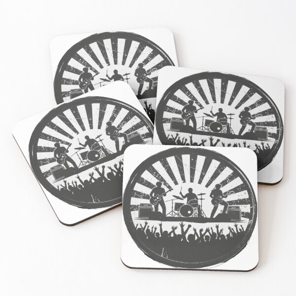 Item preview, Vintage Rock Band Silhouette Distressed Circle Art designed and sold by Bear Wolf Design.
